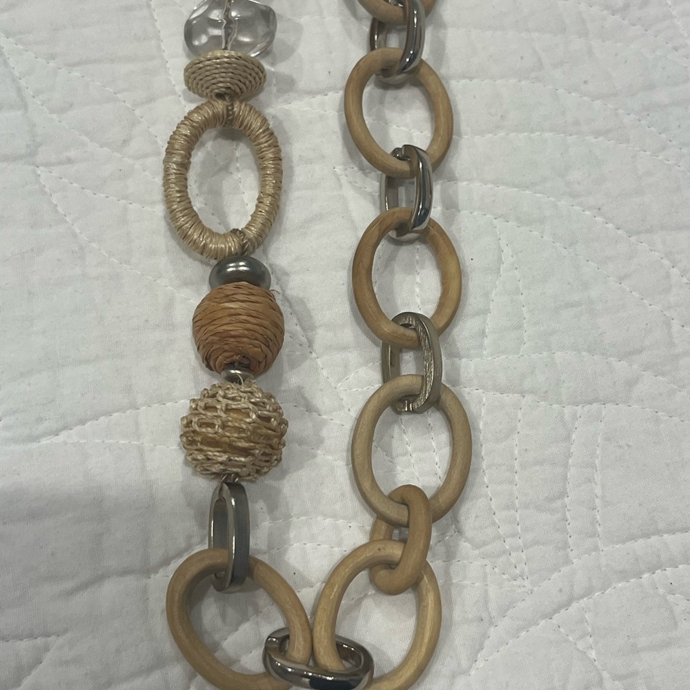 Chico's Natural and Silver Necklace